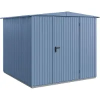 Hörmann , Metall-Gerätehaus Berry Classic mit Satteldach Typ 2, 259 x 248 cm, taubenblau, 6,4 m², 1-flüglige Tür