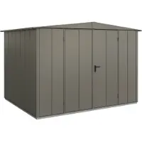 Hörmann , Metall-Gerätehaus Berry Modern mit Satteldach Typ 3, 324 x 248 cm, quarzgrau, 8 m², 2-flüglige Tür