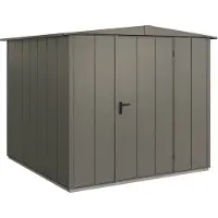 Hörmann , Metall-Gerätehaus Berry Modern mit Satteldach Typ 2, 259 x 248 cm, quarzgrau, 6,4 m², 1-flüglige Tür