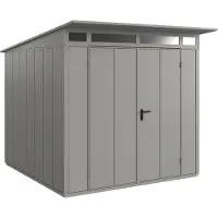 Hörmann , Metall-Gerätehaus Berry Modern mit Pultdach Typ 2, 248 x 283 cm, graualuminium, 7 m², 2-flüglige Tür