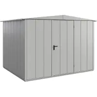 Hörmann , Metall-Gerätehaus Berry Modern mit Satteldach Typ 3, 324 x 248 cm, weißaluminium, 8 m², 1-flüglige Tür