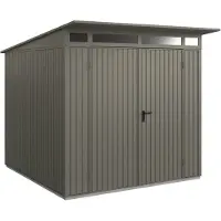 Hörmann , Metall-Gerätehaus Berry Classic mit Pultdach Typ 2, 248 x 283 cm, quarzgrau, 7 m², 2-flüglige Tür