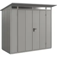 Hörmann , Metall-Gerätehaus Berry Modern mit Pultdach Typ 1, 248 x 153 cm, graualuminium, 3,8 m², 2-flüglige Tür