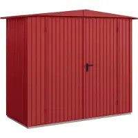 Hörmann , Metall-Gerätehaus Berry Classic mit Satteldach Typ 1, 259 x 121 cm, purpurrot, 3,1 m², 2-flüglige Tür