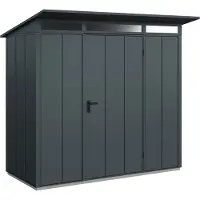 Hörmann , Metall-Gerätehaus Berry Modern mit Pultdach Typ 1, 248 x 153 cm, anthrazitgrau, 3,8 m², 1-flüglige Tür