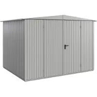 Hörmann , Metall-Gerätehaus Berry Classic mit Satteldach Typ 3, 324 x 248 cm, weißaluminium, 8 m², 2-flüglige Tür