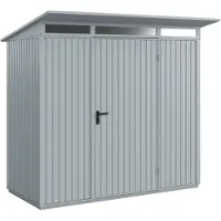 Hörmann , Metall-Gerätehaus Berry Classic mit Pultdach Typ 1, 248 x 153 cm, fenstergrau, 3,8 m², 1-flüglige Tür