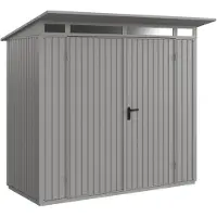 Hörmann , Metall-Gerätehaus Berry Classic mit Pultdach Typ 1, 248 x 153 cm, graualuminium, 3,8 m², 2-flüglige Tür