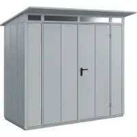 Hörmann , Metall-Gerätehaus Berry Modern mit Pultdach Typ 1, 248 x 153 cm, fenstergrau, 3,8 m², 2-flüglige Tür