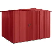 Hörmann , Metall-Gerätehaus Berry Classic mit Satteldach Typ 3, 324 x 248 cm, purpurrot, 8 m², 1-flüglige Tür
