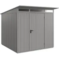 Hörmann , Metall-Gerätehaus Berry Classic mit Pultdach Typ 2, 248 x 283 cm, graualuminium, 7 m², 1-flüglige Tür