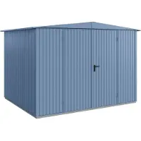 Hörmann , Metall-Gerätehaus Berry Classic mit Satteldach Typ 3, 324 x 248 cm, taubenblau, 8 m², 2-flüglige Tür