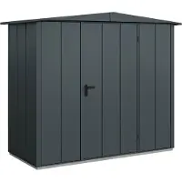 Hörmann , Metall-Gerätehaus Berry Modern mit Satteldach Typ 1, 259 x 121 cm, anthrazitgrau, 3,1 m², 1-flüglige Tür