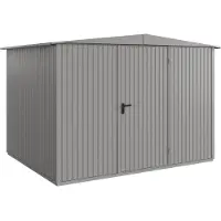 Hörmann , Metall-Gerätehaus Berry Classic mit Satteldach Typ 3, 324 x 248 cm, graualuminium, 8 m², 1-flüglige Tür