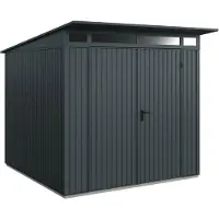 Hörmann , Metall-Gerätehaus Berry Classic mit Pultdach Typ 2, 248 x 283 cm, anthrazitgrau, 7 m², 2-flüglige Tür