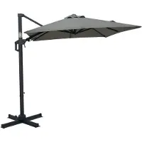 Gardissimo DAVID Alu Ampelschirm 210x210cm Pendelschirm UV50+ hellgrau