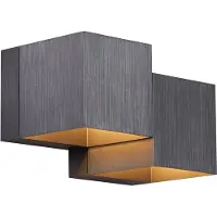 QAZQA - Moderne Wandleuchte Gunmetal 2-flammig - Transfer Double I Wohnzimmer I Schlafzimmer - Aluminium Andere I Quadratisch - LED geeignet G9