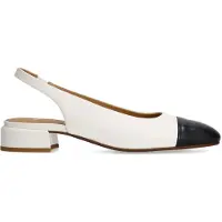 Manfield Weiße Slingbacks aus Leder | Größe 39