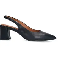 No Stress Schwarze Slingbackpumps aus Leder | Größe 37