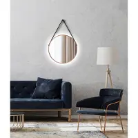 Talos Dekorativer runder Wandspiegel mit indirekter LED Beleuchtung in kupfer matt Ø 50 cm