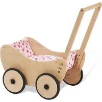 Pinolino Puppenwagen "Trixi - Herzchen", rosa (herzchen), Puppenwagen, KinderB:35cm H:53cm T:47cm, Holz, Puppenwagen, aus Holz mit Bettzeug; Made in Europe, B:35cm H:53cm T:47cm
