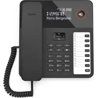 Gigaset DESK 600, Analoges Telefon, Kabelgebundenes Mobilteil, 100 Eintragungen, Anrufer-Identifikation, Schwarz