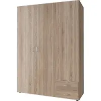 Die Möbelfundgrube Kleiderschrank Sonoma Eiche - 120 cm - 3-türig - BASE