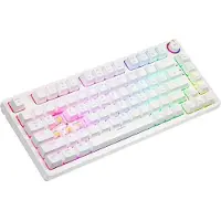Savio Phenix WHITE GAT YELLOW, Verkabelt & Kabellos, USB + Bluetooth, QWERTY, RGB-LED, Weiß