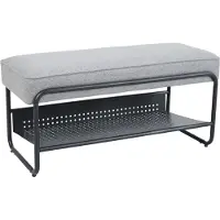 En.casa Schuhbank Lillehammer 90x37x42 cm Grau