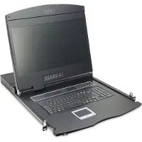 Digitus Modulare Konsole mit 19" TFT (48,3cm), 8-Port KVM & Touchpad, spanischer Tastatur