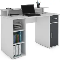 ByLiving Schreibtisch Diego, Breite 120 cm, in weiß, Front in anthrazit, mit viel Stauraum