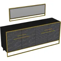Skye Decor , Polka Aynali- Black, Konsole, Gold, 100 % MELAMINBESCHICHTETE SPANPLATTEN, 179,9 x 47,3 x 75 cm