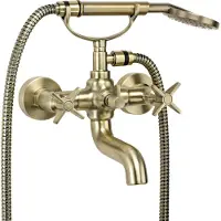 Deante Wannenarmatur, mit Duschset Zweigriff Messing