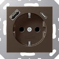 JUNG A1520-15CAMO m.USB Typ AC Steckdose SCHUKO