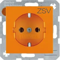 Berker Steckdose SCHUKO mit Aufdruck S.1/B.3/B.7 orange, glänzend