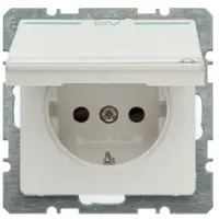 Berker Steckdose SCHUKO mit Klappdeckel, BSF u. erh.BS Q.1/Q.3 polarweiss samt