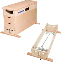 Sport-Thieme Sprungkasten "Multiplex", 4-teilig, Mit Schwenkrolleneinrichtung, Kernrindlederbezug
