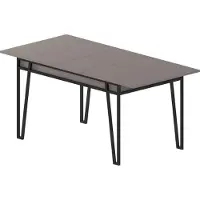 Skye Decor , Erweiterbarer Esstisch, 100% melaminbeschichtete Spanplatte, 18 mm dick, Metallbeine, 132 x 76 x 80 cm (offen 170 cm) | Helles Mocha, Modernes Industriedesign.