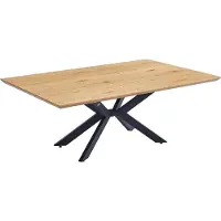 HOME DELUXE Esstisch Eckig AVENCIA inkl. Sternfuß 200 x 120 cm - Light Oak |Küchentisch, Esszimmer, Esszimmertisch