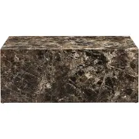SalesFever Couchtisch 90 x 60 cm | rechteckig | MDF foliert in Marmoroptik | B 90 x T 60 x H 35 cm | Braun
