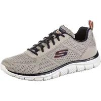 SKECHERS Herren Low Sneaker TRACK LESHUR Taupe Synthetik Textil waschbar Größe: 45
