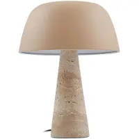 LINDBY Tischleuchte Magritt, beige, Metall, Stein, 41 cm