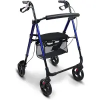 Mobiclinic , Rollator faltbar und leicht, Gehhilfe, Leichtgewicht, Verstellbare Beine und Sitz, Mit Sitz und 4 Rädern, Mit Stockhalter, Mit Korb