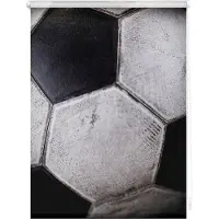 Lichtblick Seitenzugrollo "Rollo Klemmfix, ohne Bohren, blickdicht, Retro Fußball - Schwarz-Weiß", blickdicht, Sichtschutz-Blendschutz, freihängend