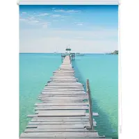 Lichtblick Rollo Klemmfix, ohne Bohren, Verdunkelung, El Mar - Blau 45 cm x 150 cm (B x L)