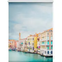 Lichtblick Rollo Klemmfix, ohne Bohren, blickdicht, Venedig - Blau 100 x 150 cm (B x L)
