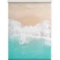 Lichtblick Rollo Klemmfix, ohne Bohren, blickdicht, The Beach - Türkis Beige 120 cm x 150 cm (B x L)