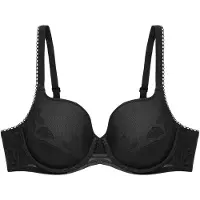 Triumph Bügel-BH "Wild Rose Sensation", Damen, Gr. 85, Cup E, schwarz, Spitze, Obermaterial: 53% Polyester, 33% Polyamid, 14% Elasthan, BHs Bügel-BH, flache formende Spitze, mittlerer Shape-Effekt