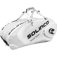 Solinco Tennis-Racketbag Tour Team Whiteout (Schlägertasche, 3 Hauptfächer, Thermofach, Schuhfach) weiss 15er