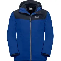Jack Wolfskin Winterjacke Snowfrost 3in1 (wasser- und winddicht, warme Fleece-Innenjacke) blau Kinder